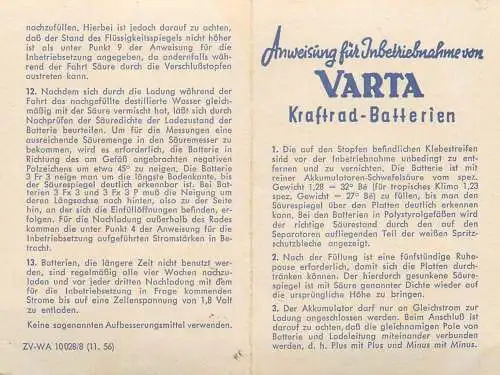 Varta Kraftrad-Batterien advertising
