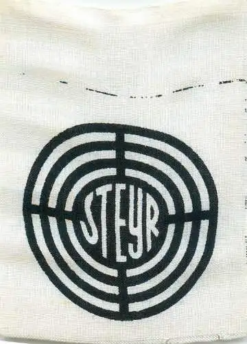 Steyr advertising embroidered material