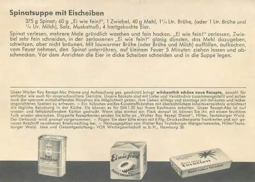 Advertising Walter Rau Rezept Spinatsuppe