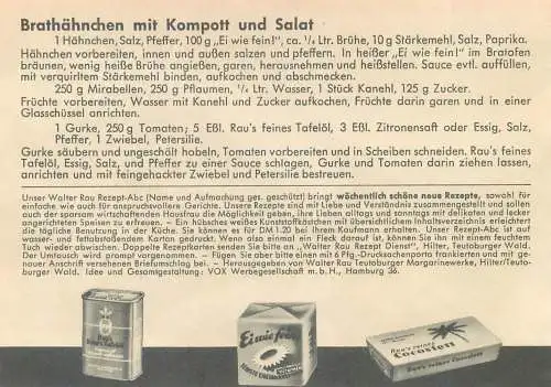 Advertising Walter Rau Rezept Brathahnchen