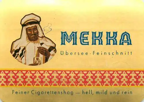 Advertising Mekka Cigarettes Orient Virginia label