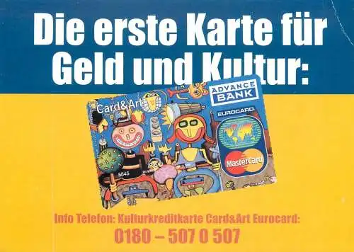 Advertising die erste Karte fur Geld und Kultur