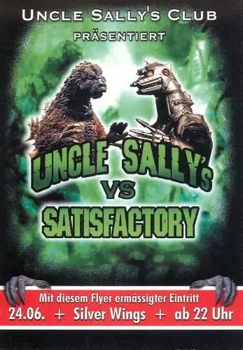 Advertising Uncle Sally`s Club vs Satisfactory Sally`s Sounds DJ Aladin Steve the Machine DJ Chris DJ Schmolli