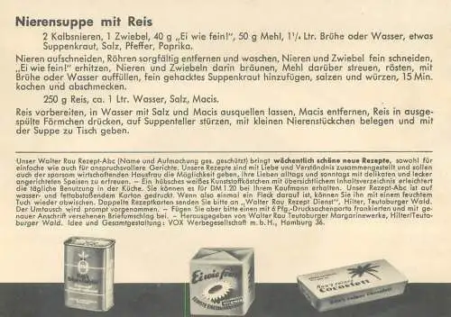 Advertising food related Walter Rau Rezept Nierensuppe mit Reis