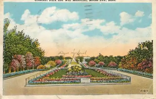 Canada  Crescent Park and War Memorial, Moose, Jaw Sask