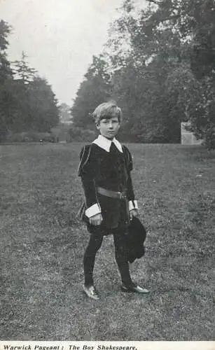 England Warwick pageant the boy Shakespeare typical epoque clothing