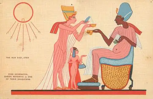 Egypt Gods and Kings Series ancient mythology King Akhenaten, Queen Nefertiti & daughter