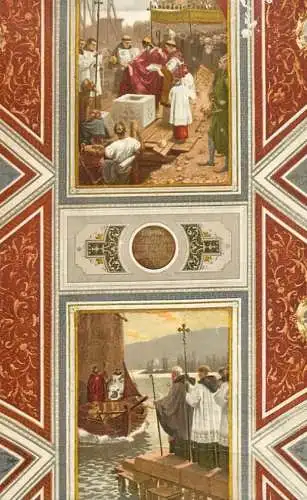 Gebhard's Church ceiling painting scenes from Saint Gebhard's life multi view