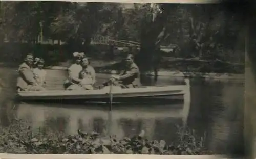 Romania park lake boating family types and scenes place to identify 1935 photo