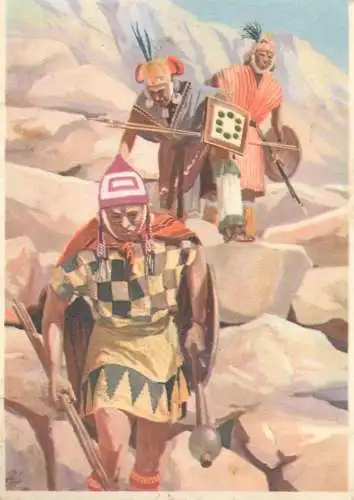 Old Paper Chromo Image Sanella Trade Card Africa Inca warriors