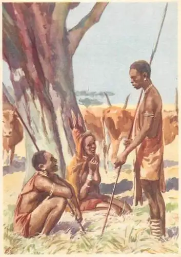 Old Paper Chromo Image Sanella Trade Card Africa natives hereros