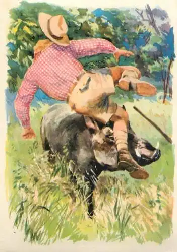 Old Paper Chromo Image Sanella Trade Card Africa hunter incident
