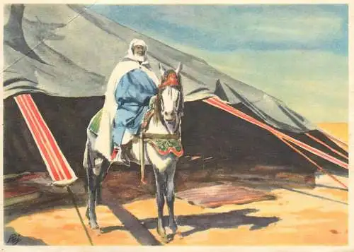 Old Paper Chromo Image Sanella Trade Card Africa collection bedouin