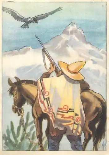 Old Paper Chromo Image Trade Card Resi-Bild 93 - Don Baldo traf der Kondor hunter hunting
