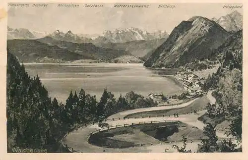 Germany Walchensee mit Urfeld und Kesselbergstrasse