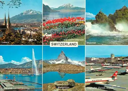 Switzerland airport fountain peaks