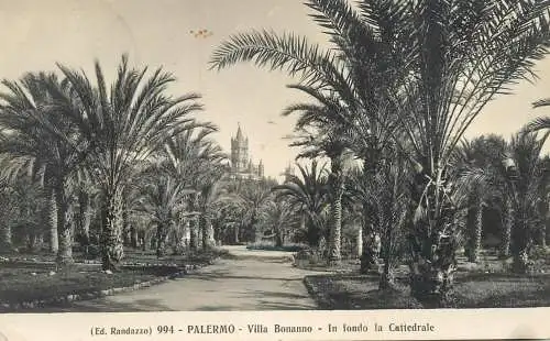 Italy  Palermo Villa Bonanno - In fondo la Cattedrale