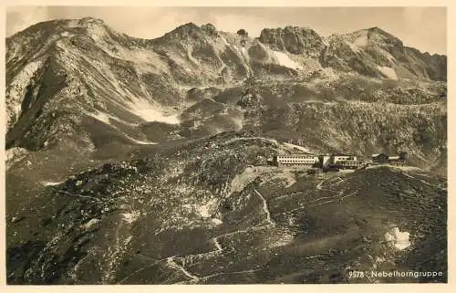 Germany Nebelhorngruppe Bergstation mit Bergunterkunftshaus