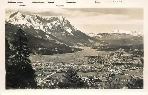Germany Garmisch-Partenkirchen gegen Zugspitzgruppe panoramic view