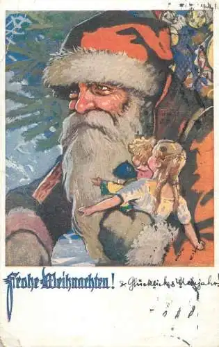 Santa Claus Czech R. 1932 (unsticka back damage postcard)