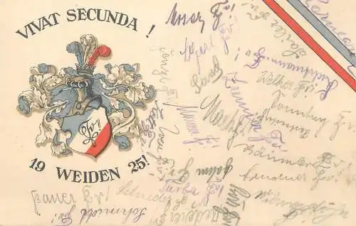 Germany Studentika Weiden 1925 - Vivat Secunda ! - University heraldry