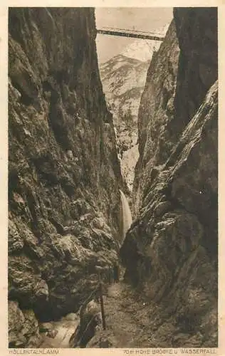 Germany Hollentalklamm Hohe Brucke und Wasserfall