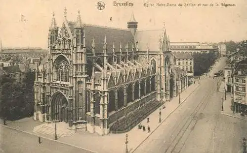 Belgium Bruxelles Eglise Notre Dame du Sablon et rue de la Regence