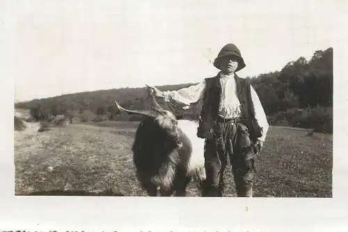 Romanian type with goat instant photo
