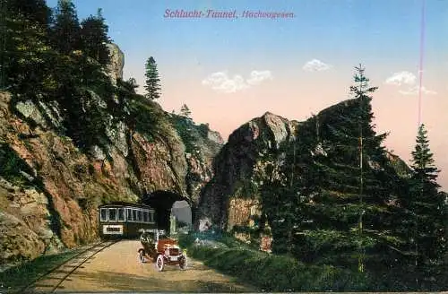 France Schlucht-Tunnel Hochvogesen train car locomotive and antique car