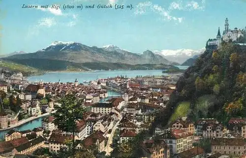 Switzerland Luzern mit Rigi und Gutsch panorama
