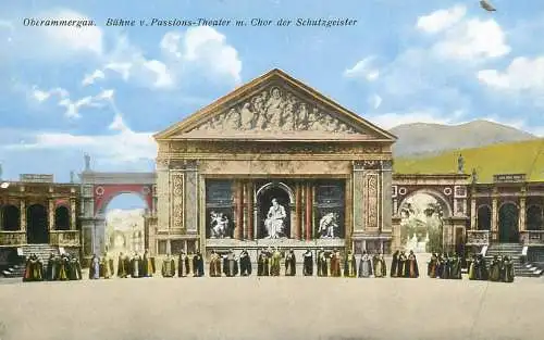 Germany Oberammergau Buhne v. Passions Theater m. Chor der Schutzgeister
