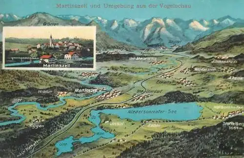 Germany Martinszell und Umgebung aus der Vogelschau souvenir map