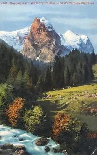 Switzerland Rosenlaui mit Wellhorn und Wetterhorn picturesque mountain scenery