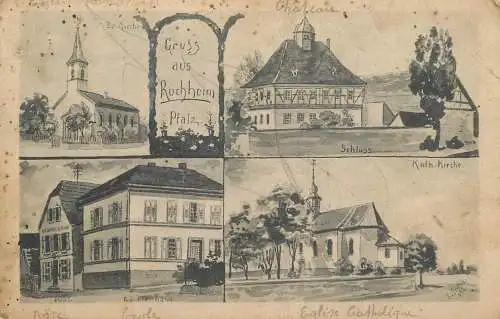 Ruchheim / Pfalz, Schloss, Pfarrhaus, Kirche