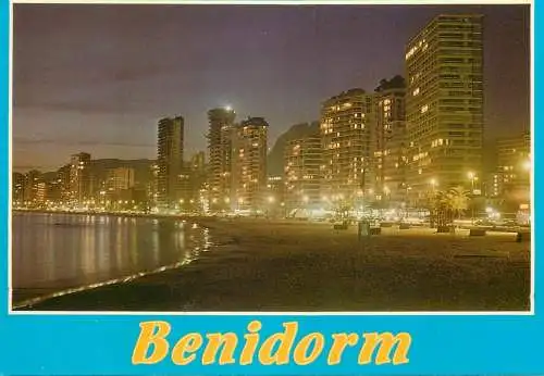 Spain Benidorm Playa de Levante vista de noche