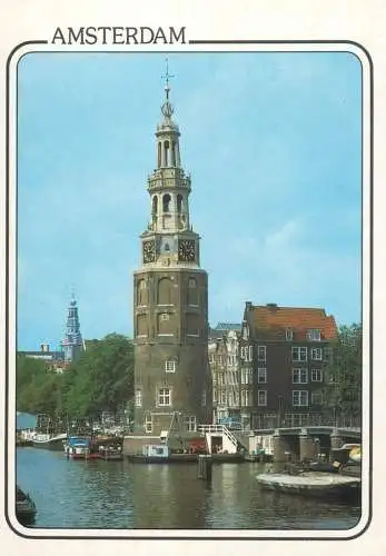 Netherlands Amsterdam Montelbaan tower on the Oude Schans