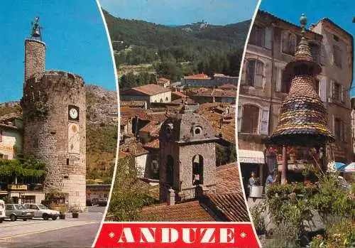 France Anduze (Gard) "La Porte de Cevennes" , La Tour de l'horologe et La Fontaine Pagode