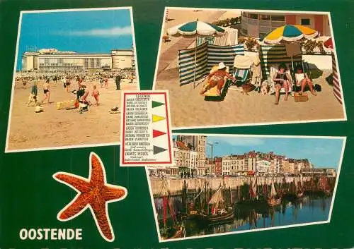 Belgium Oostende beach and harbour views