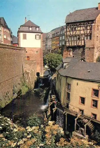 Germany Saarburg Altstadt mit Wasserfall