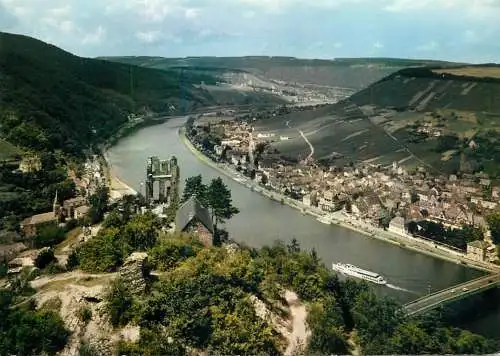 Germany Weinstadt Traben-Trarbach mit Ruine Grevenburg panorama