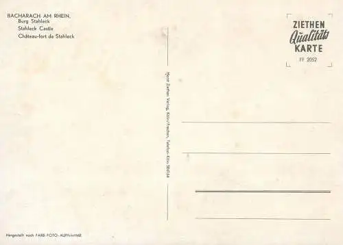 Germany Bachrach am Rhein Stahleck Castle