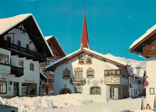 Austria Tirol Seefeld Wintersportplatz Strassenmotiv mit Schmuckkastl