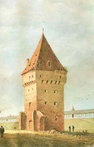 Romania Sibiu Turnul Soldis (demolat in 1880) pictura Johann Bobel