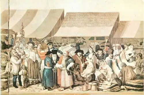Romania Iarmaroc la Sibiu 1788 pictura Franz Neuhauser
