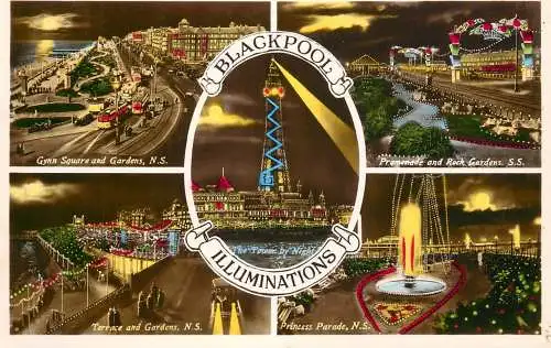 England Blackpool several nocturnal aspects
