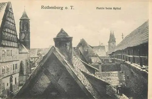 Germany Rothenburg ob der Tauber Partie beim Spital