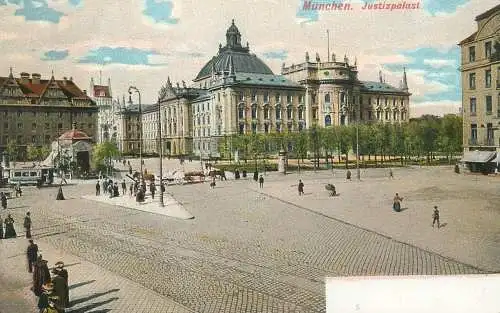 Germany Munchen Justizpalast tram