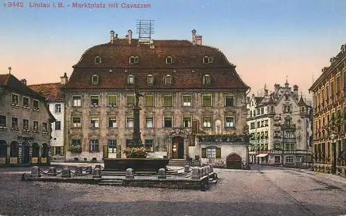 Germany Lindau im Bodensee Markplatz mit Cavazzen