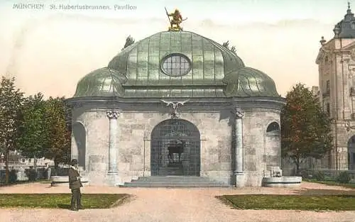 Germany Munchen St Hubertusbrunnen Pavillon