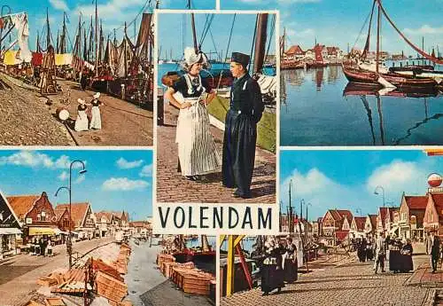 Netherlands Volendam traditional costumes sailing vessels